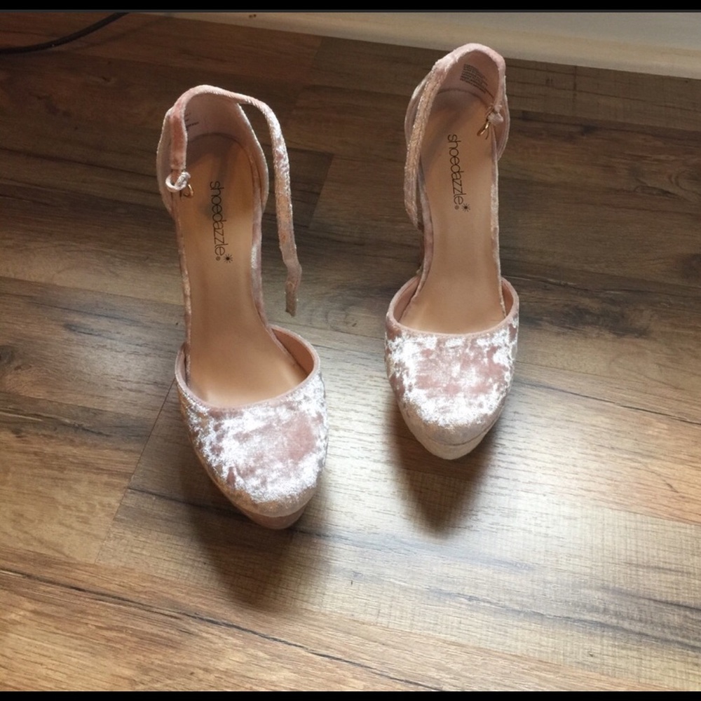 Baby Pink velvet Heels